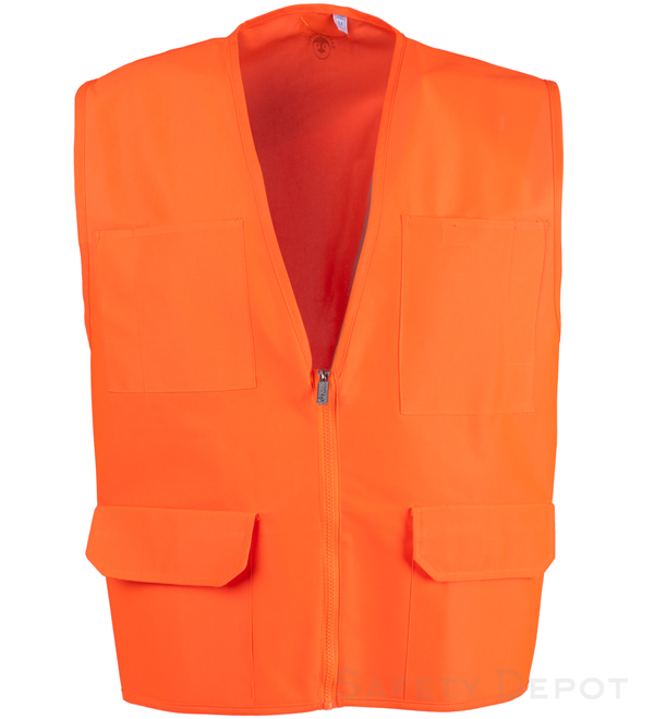 Safety vest with hot sale pockets and zipper